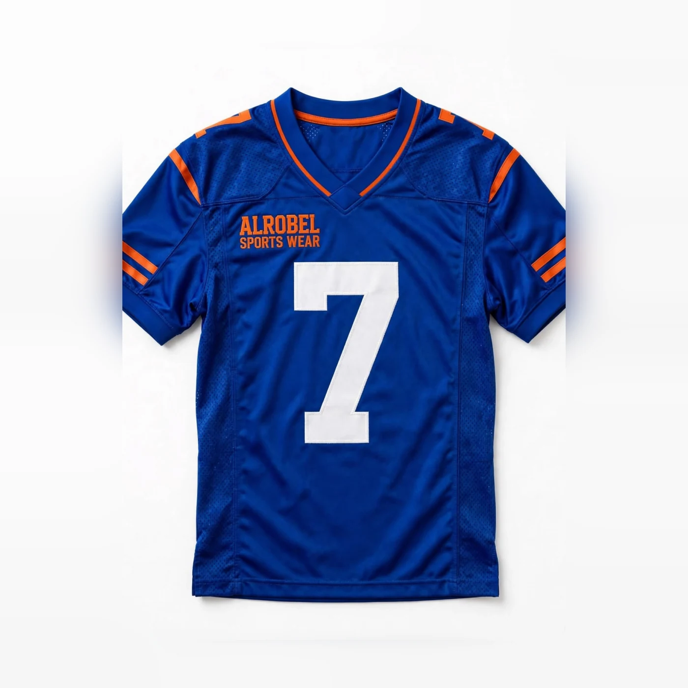 Royal blue American football jersey, number 7 — Alrobel Sportswear