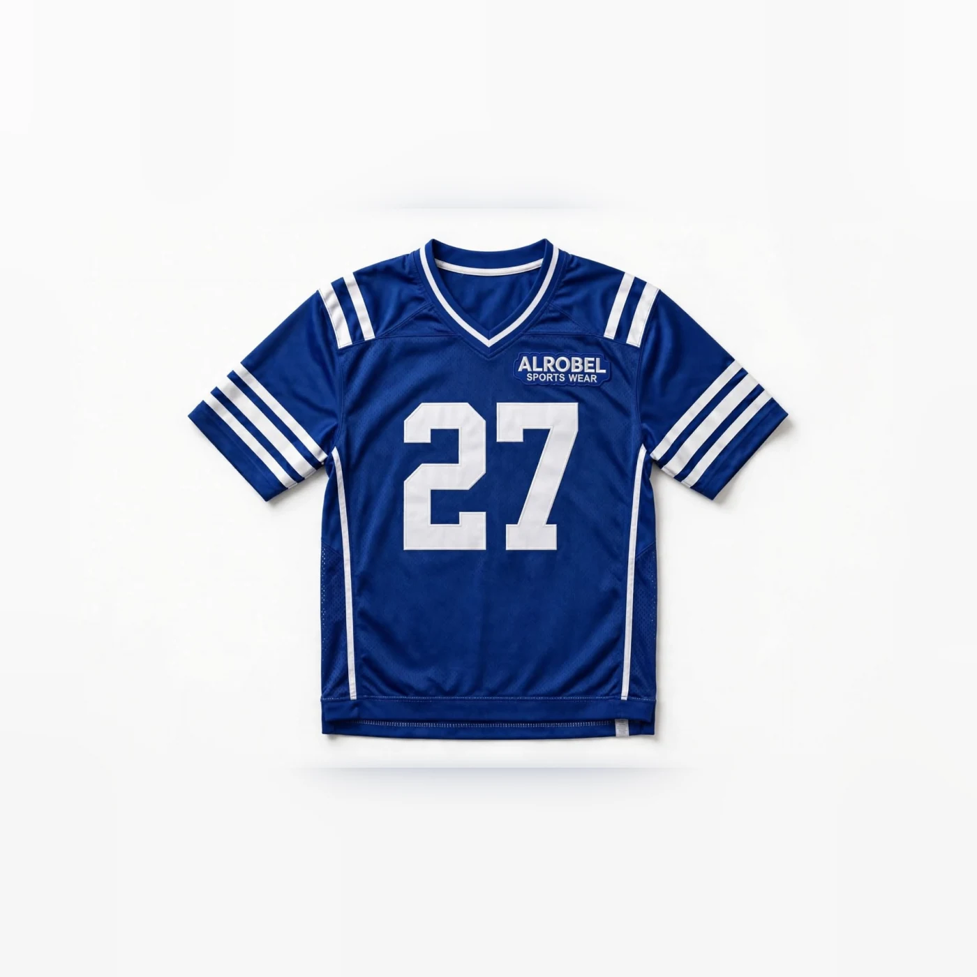Royal blue American football jersey, number 27 — Alrobel Sportswear