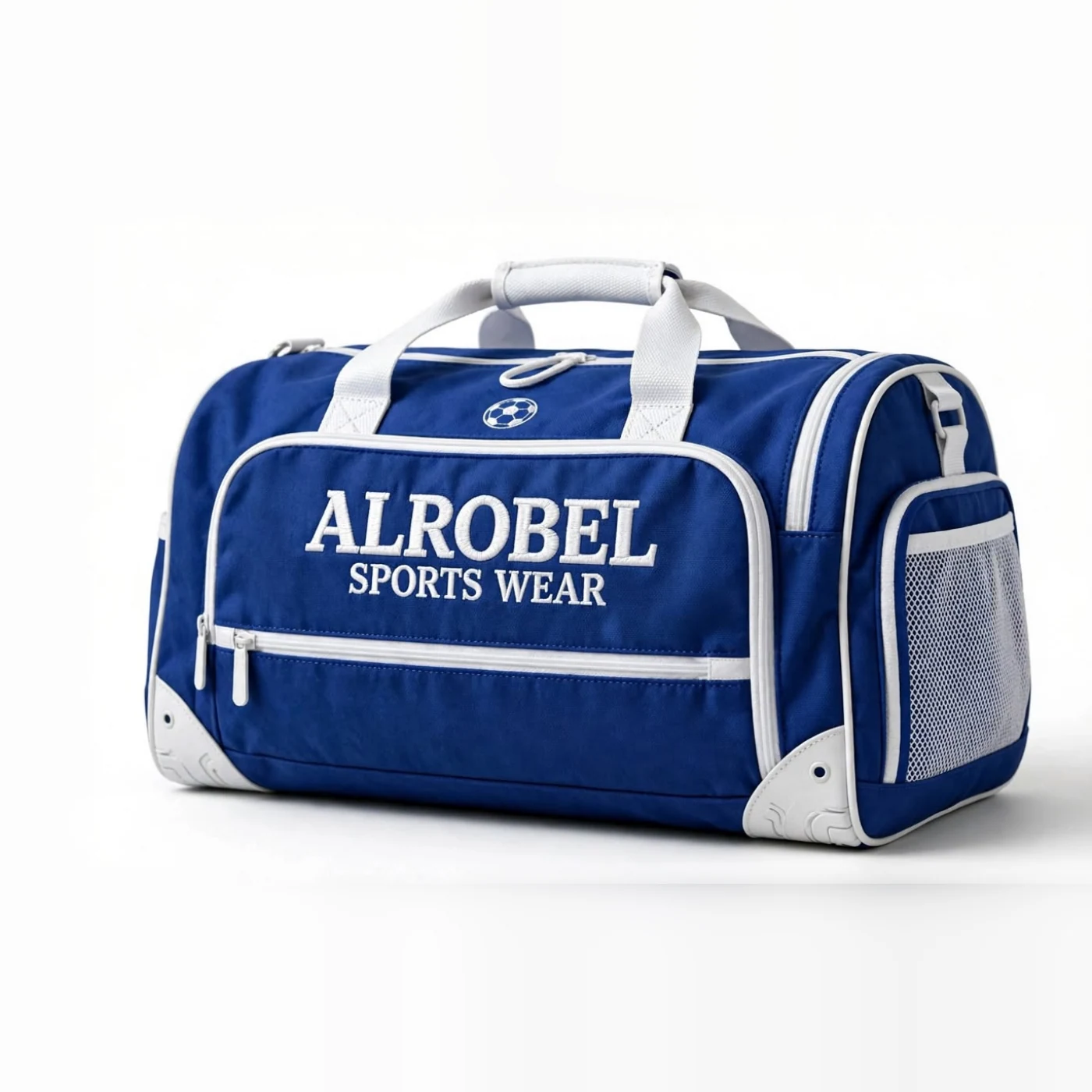 Royal blue and white team kit bag — Alrobel Sportswear