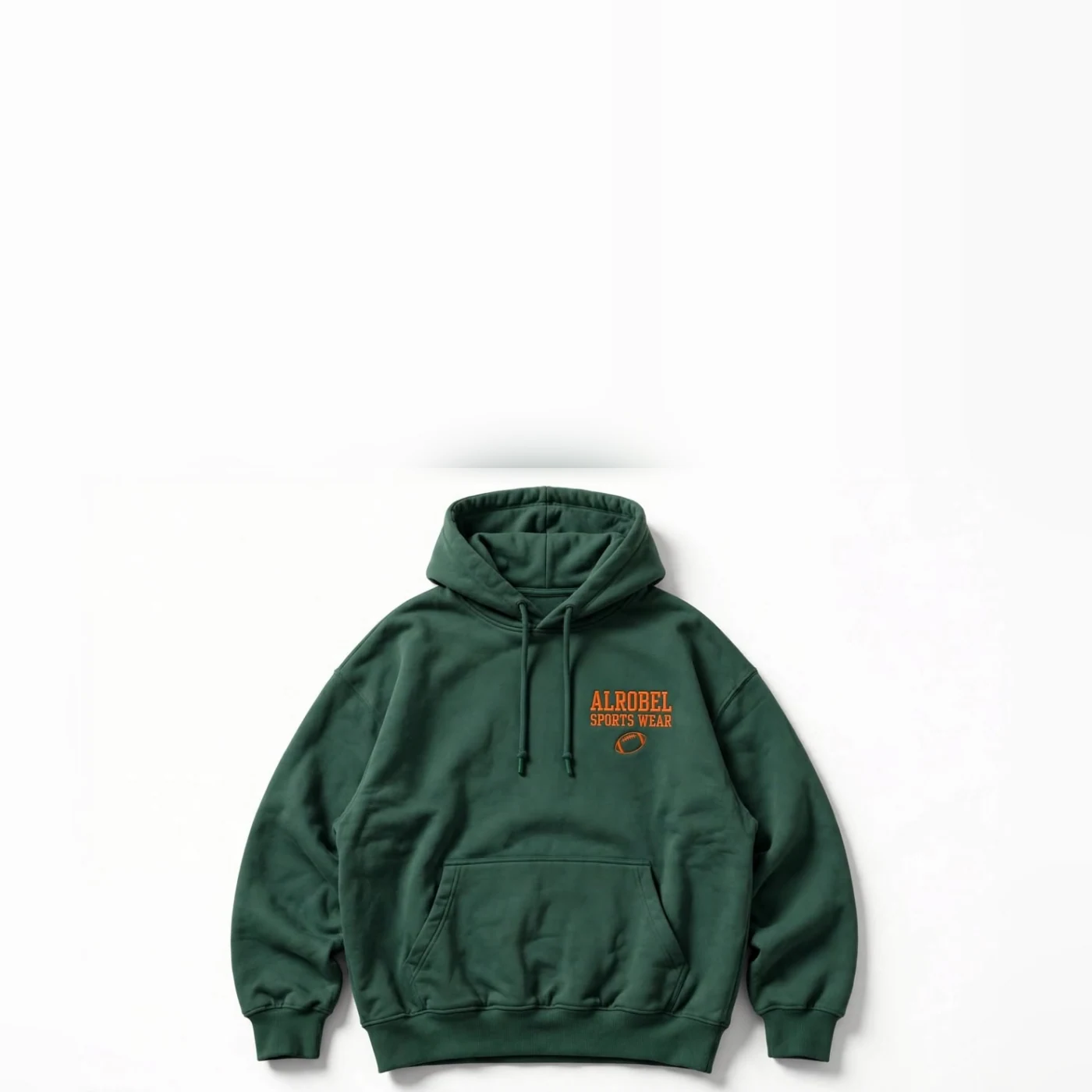 Green hoodie with orange logo — Alrobel Sportswear