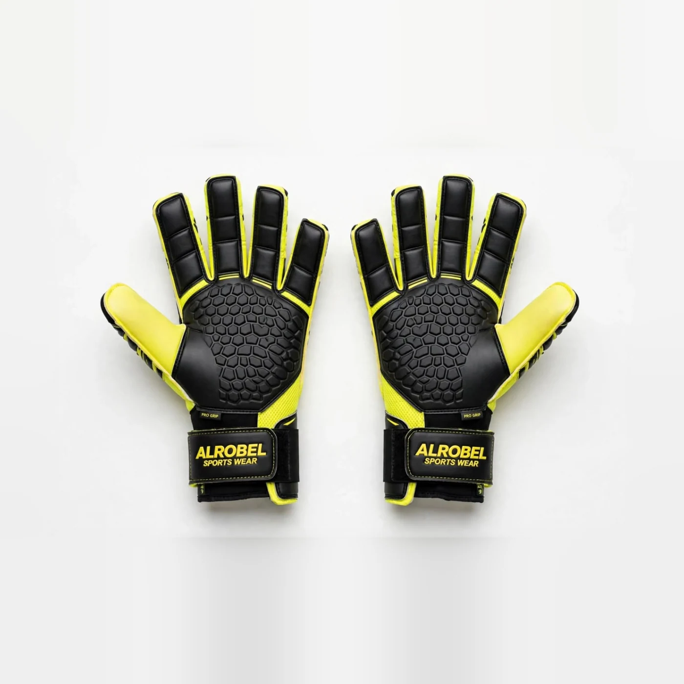 Black and neon yellow goalkeeper gloves — Alrobel Sportswear