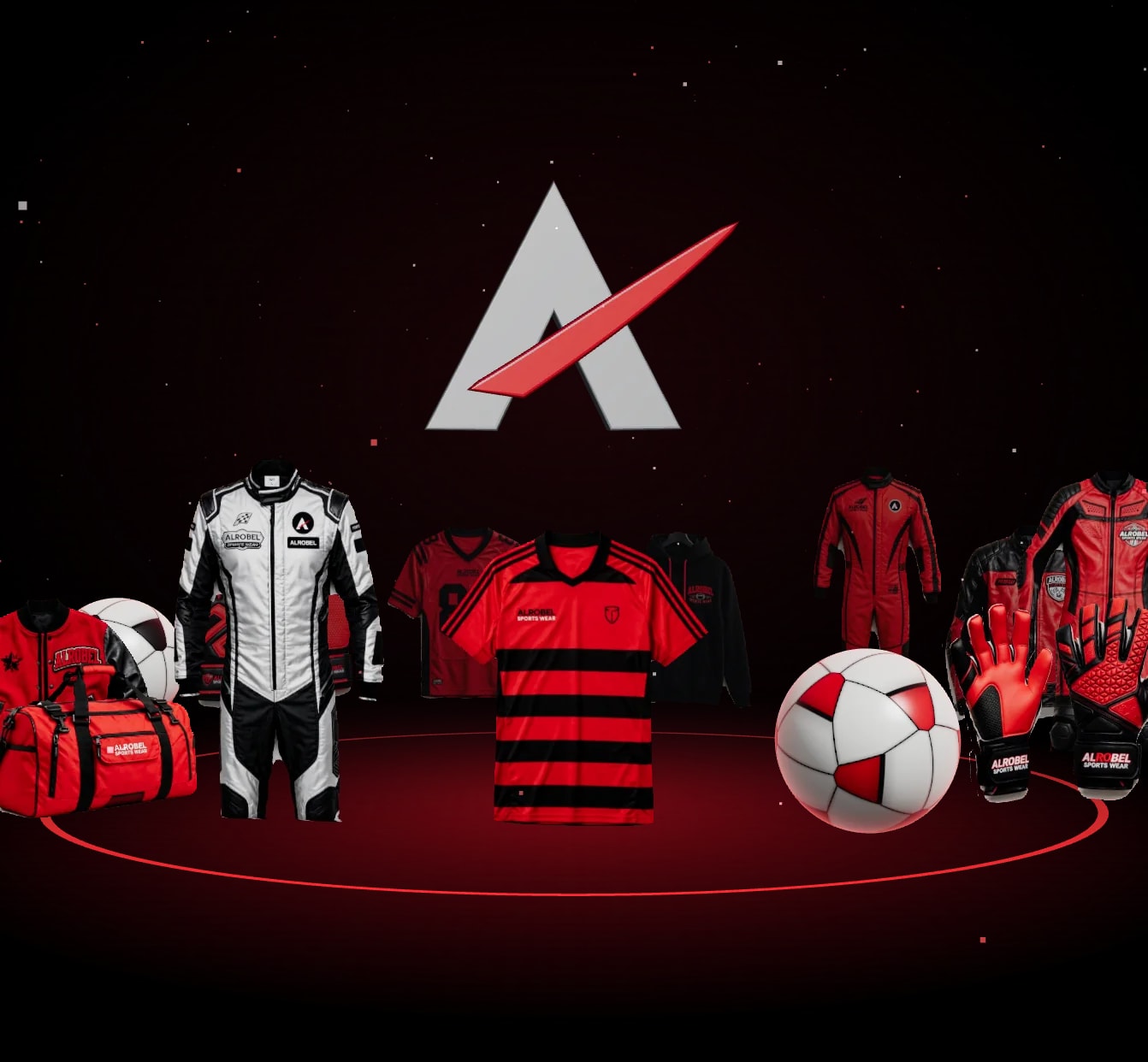 The Alrobel range in 3D around the Alrobel logo
